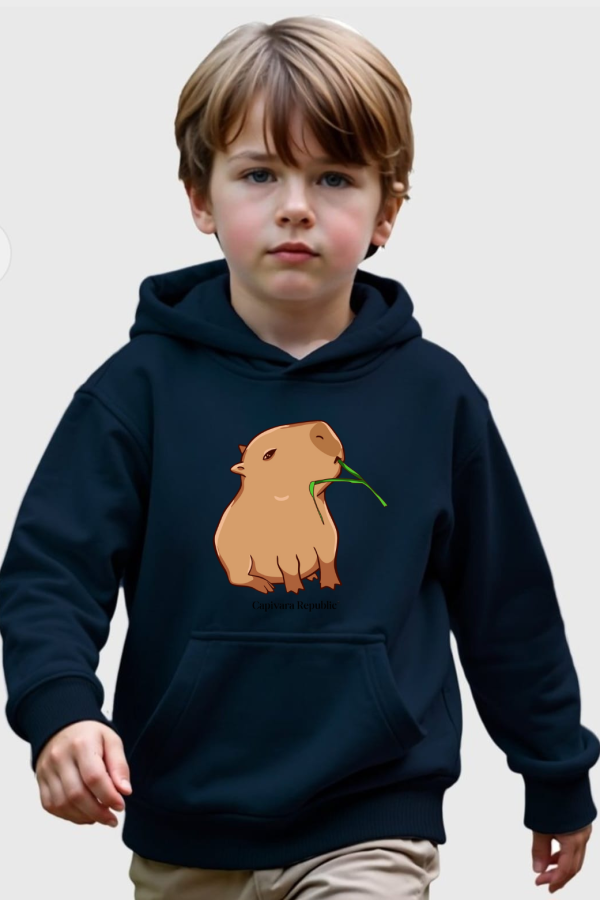 Moletom com Capuz Infantil Capivara Republic® Capi Capim - Marinho