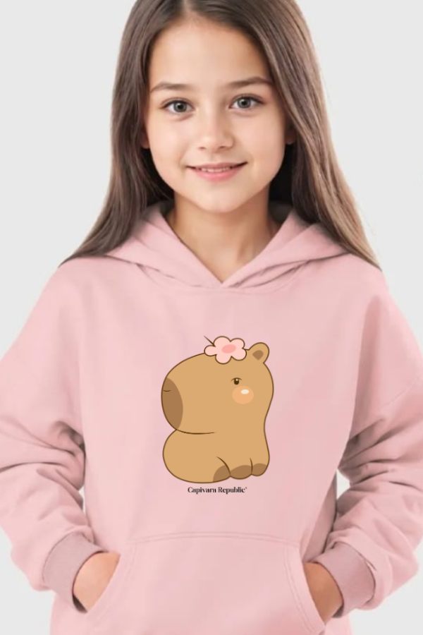 Moletom com Capuz Infantil Capivara Republic® Capi Flor Cabeça