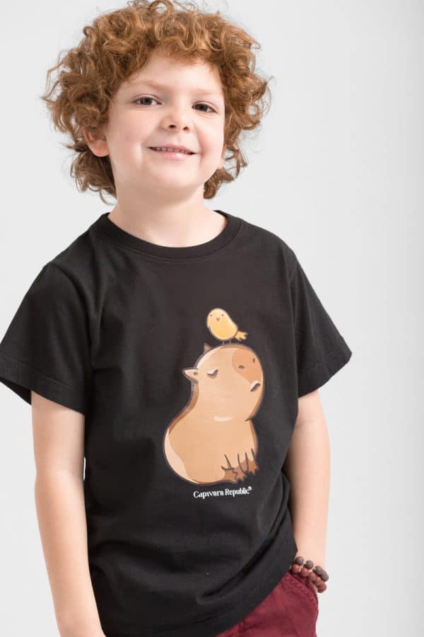 Camiseta Infantil Capivara Republic® Capi Passarinho