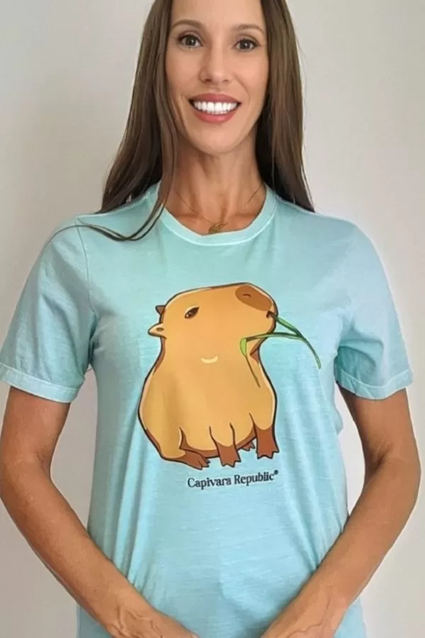 Camiseta Capivara Republic®  Capi Capim - Verde Menta