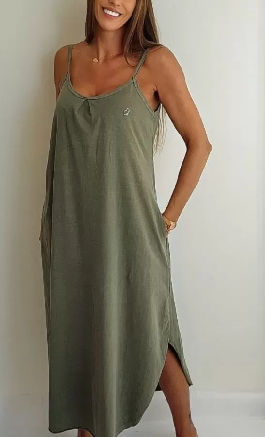 Vestido Capivara Republic® Alças- Longo com Bolsos