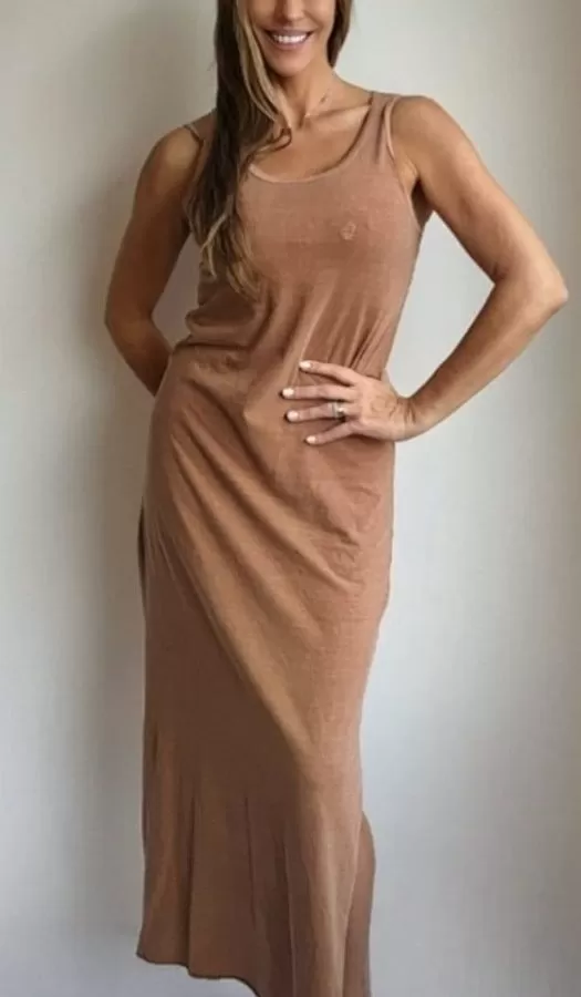 Vestido Capivara Republic® - Regata Longo Marrom Estonado